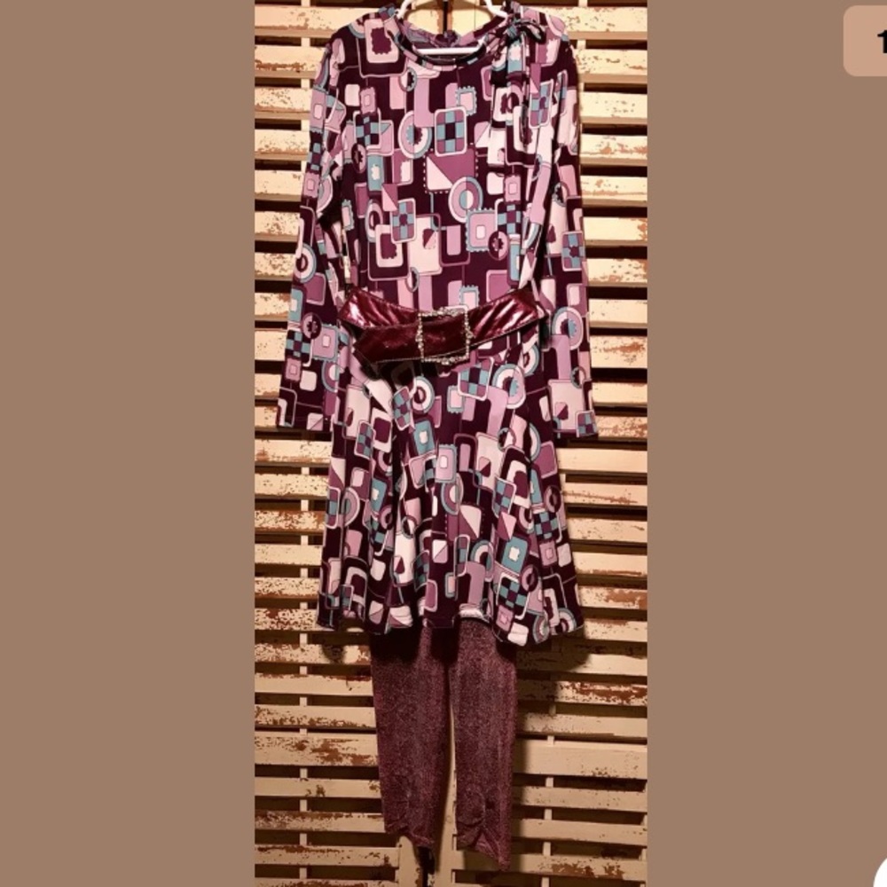 LIPSTIK GIRLS~GEOMETRIC~DRESS~BLING BELT~LEGGING